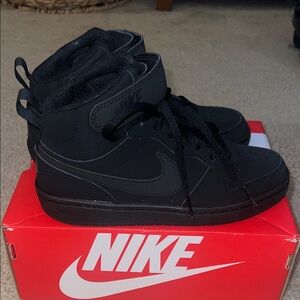 Nike Kids Black High-Top Sneakers with Strap